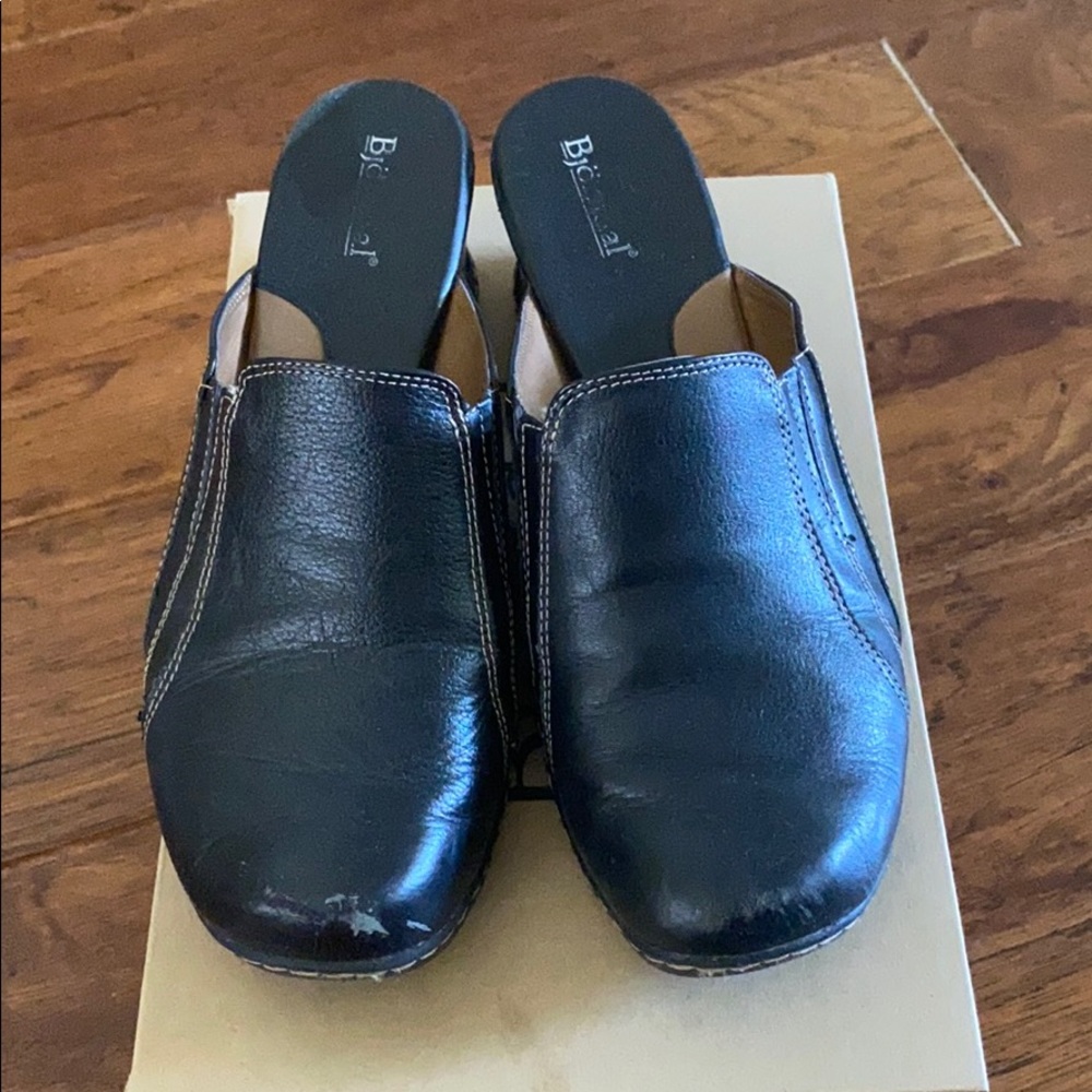 Bjorndal Black Leather Clog Slip Noli